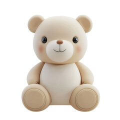 Obraz premium Cute plush teddy bear, perfect for children's rooms or as a comforting toy.