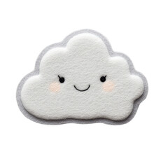 Cute smiling cloud illustration perfect for children's materials and playful designs.