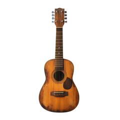 Obraz premium Acoustic Guitar Wooden Body on transparent background.