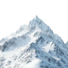 Obraz premium Snowy Mountain Peak Vista on transparent background.