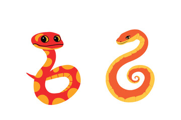 Fototapeta premium Two Stylized Snakes Facing Each Other