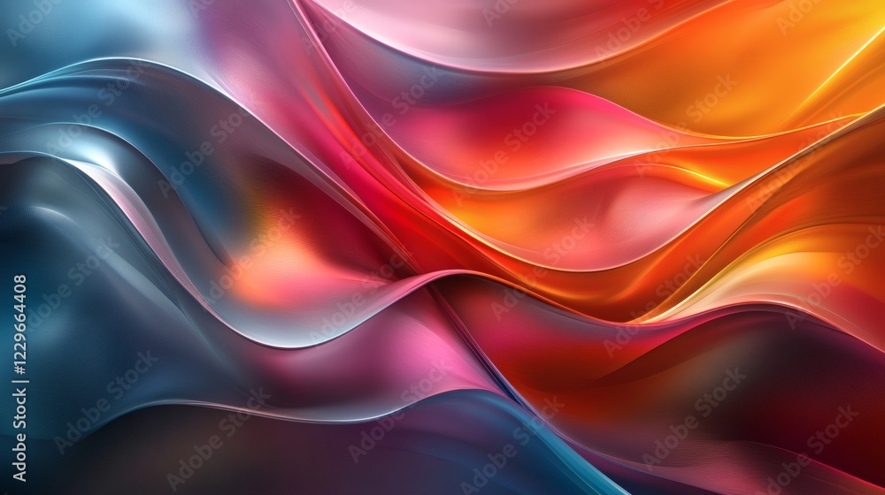 Poster dynamic abstract 3d background vibrant colors and intricate textures blending seamlessly into a cont