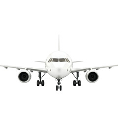 Fototapeta premium Airplane Landing Gear Down on transparent background.