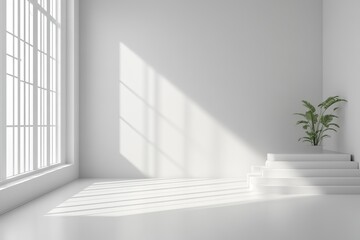 Obraz premium Minimalist Living Space with Greenery and Natural Light Accents