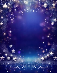 Fototapeta premium Fantasy star border frame with sparkling glitter bokeh and lights with copy space graphic resource