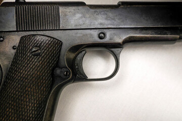 pistol gun trigger detail close up