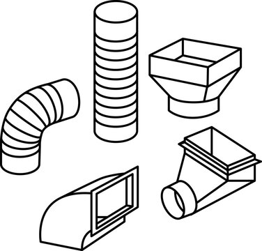Types of Air Ducts icon logo, Vector illustration