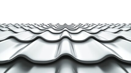 Perspective view of a metallic roof.