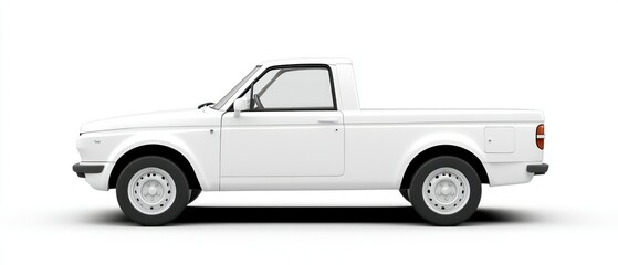 White pickup truck studio shot, blank background, ideal for mockups
