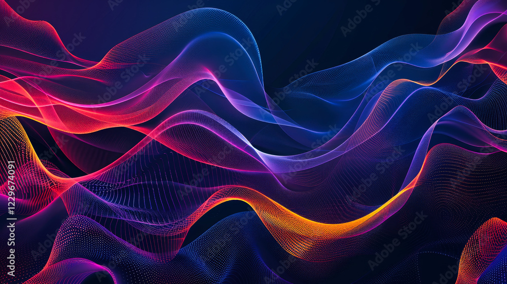 Poster abstract background with colorful wavy lines