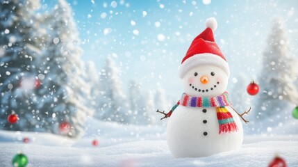 Obraz premium Snowman in a Winter Wonderland