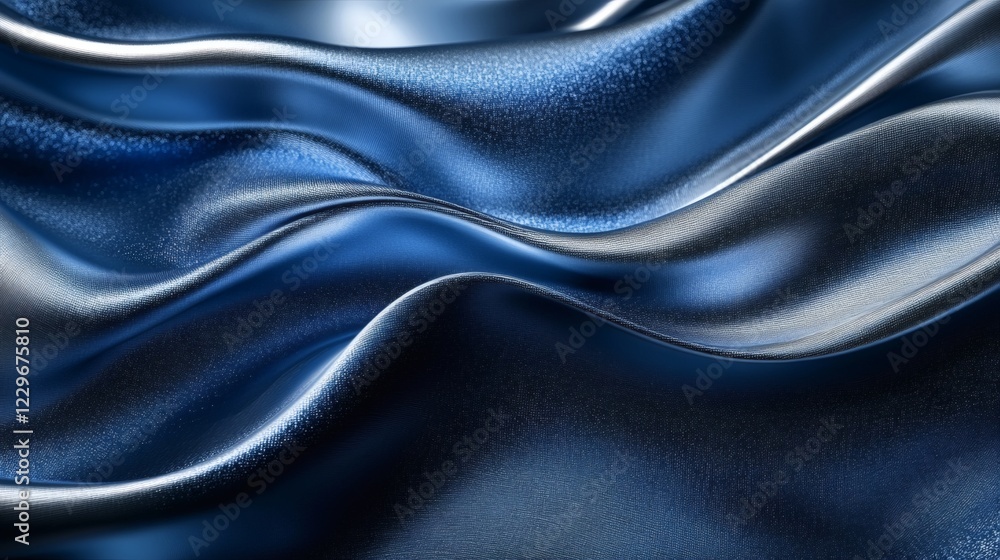 Poster elegant abstract background a combination of deep blue and silver waves featuring a grainy texture a