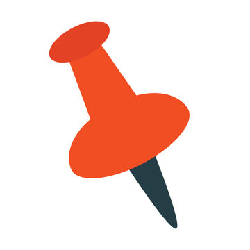 recommend clip art: Push pin clip art, red push pin icon flat design vector illustration, isolated on white background