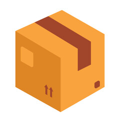 Cardboard box clip art, box vector design, carton box icon, flat design illustration, brown packaging box, isolated on white background