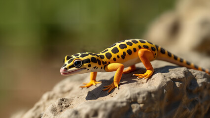 Obraz premium Agile Gecko on a Rock