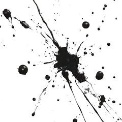 Dramatic Black Liquid Splash Ink Blot Dynamic Spatter High Resolution Texture
