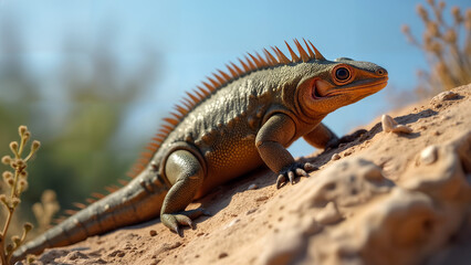 Fototapeta premium Armadillo Lizard in Desert Habitat