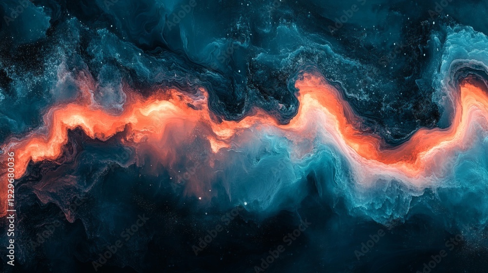 Poster elegant combination of dark teal soft coral with a smooth grainy texture and noise effect creating a