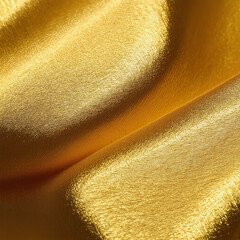 Golden silk, satin close up. Fabric texture