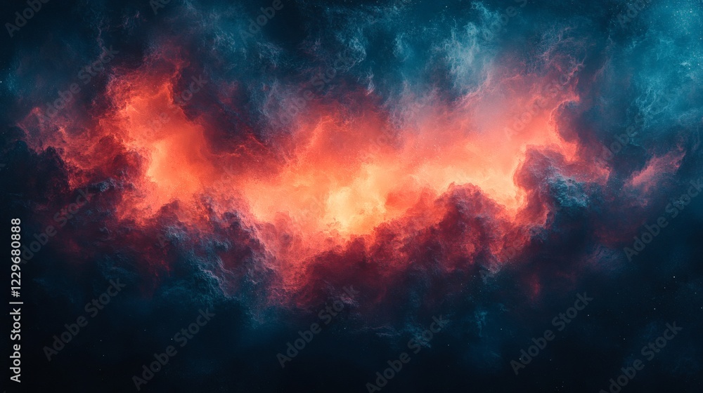 Poster elegant combination of dark teal soft coral with a smooth grainy texture and noise effect creating a