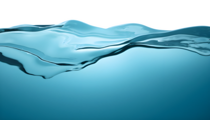Water surface isolated on transparent background. Ocean and sea