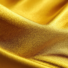 Golden silk, satin close up. Fabric texture