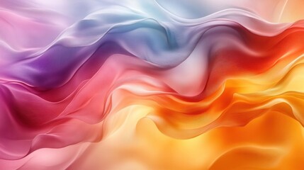 Obraz premium Abstract colorful flowing waves, vibrant hues, dynamic movement, smooth texture, gradient colors, smooth lines, digital art.