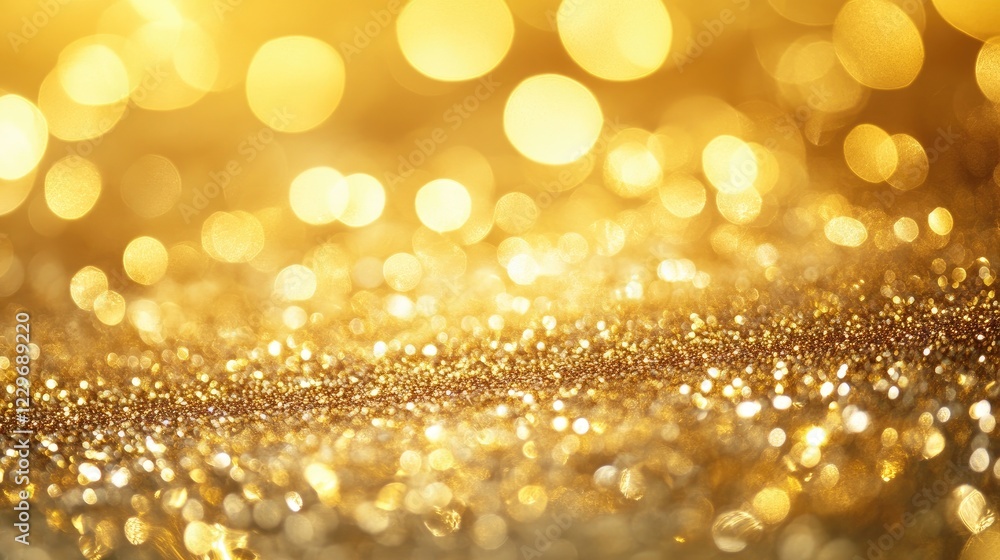 Poster a blurred shimmering water surface reflecting golden sunlight, creating a soft and tranquil abstract