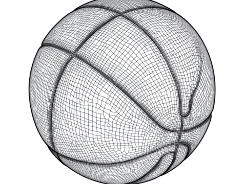 Isolated Abstract Grid Basketball Ball