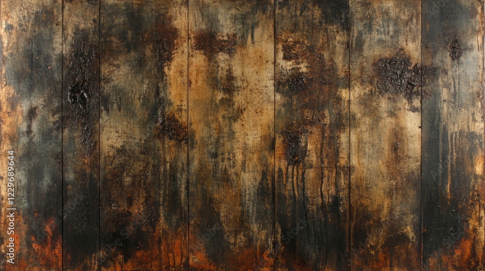 Aufkleber a brown rust background on metal with visible oxidation marks, perfect for adding a raw, industrial 