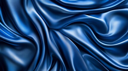 Obraz premium Stunning Deep Blue Silk Fabric Texture - A Luxurious Background