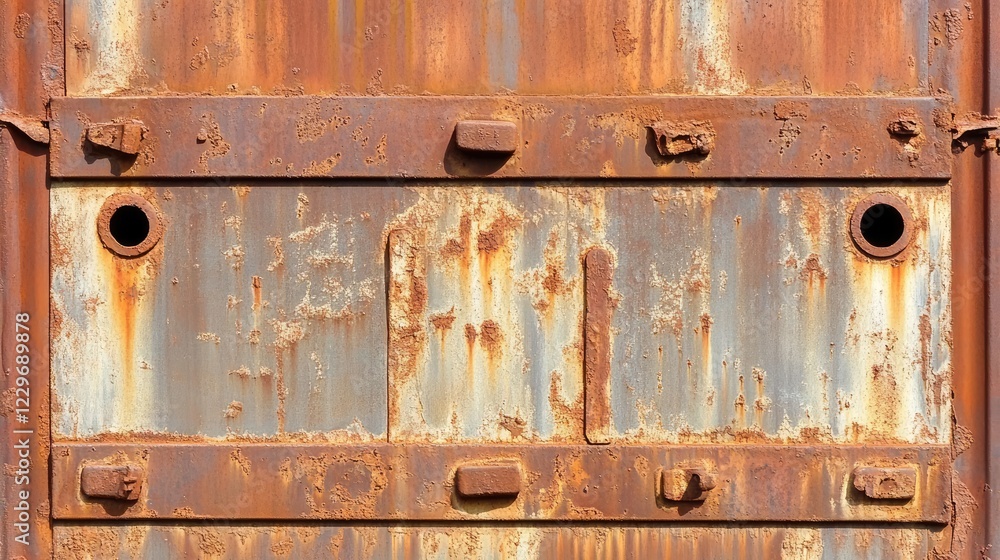 Poster a brown rust texture with uneven patterns and aging marks, offering a distressed, industrial look fo
