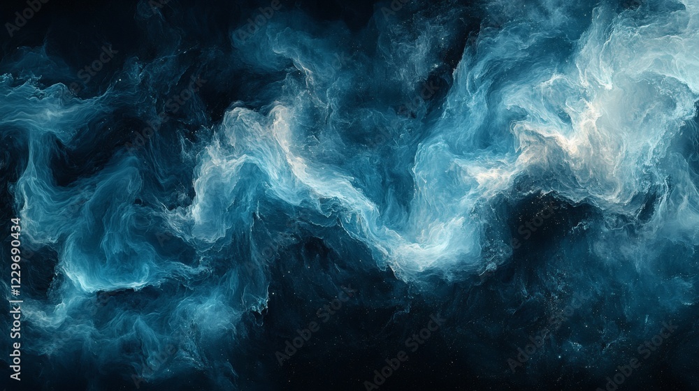 Poster flowing dark teal charcoal gray abstract background with a grainy noise texture creating a visually 