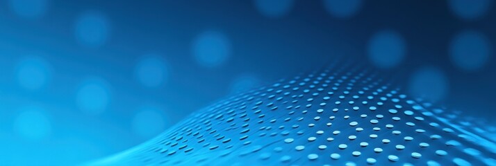 Abstract blue wave background with dotted texture and bokeh effect.