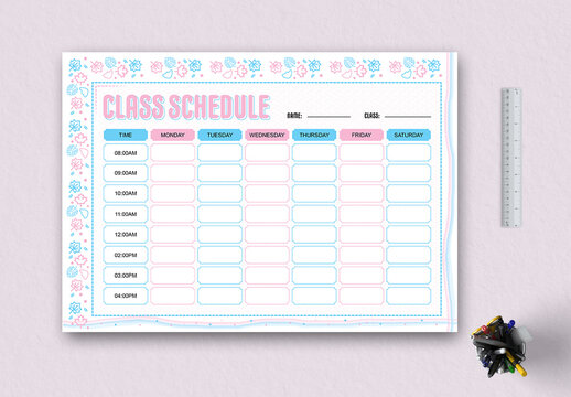 Class Schedule Design Template