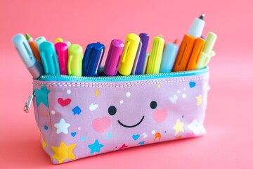 A cute and colorful collection of kawaii stationery items
