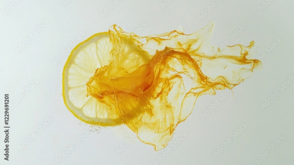 Poster abstract lemon juice splash: dynamic citrus burst