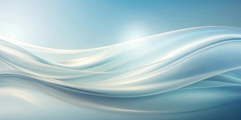 Serene Blue and White Abstract Waves A Gentle Flow of Elegant Curves and Soft Hues for a Peaceful and Tranquil Background