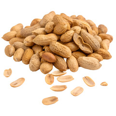 Fototapeta premium Heap of peanut isolated on transparent background