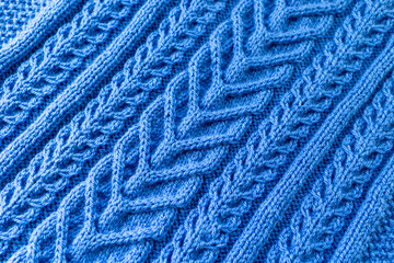 Hand knitting background. Volumetric pattern
