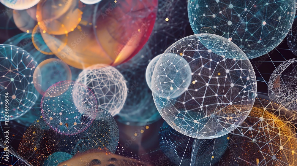 Poster abstract glowing plexus shapes. futuristic technology concept.