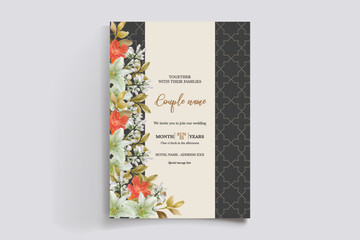 Obraz premium BRIDAL SHOWER FLORAL INVITATION TEMPLATE