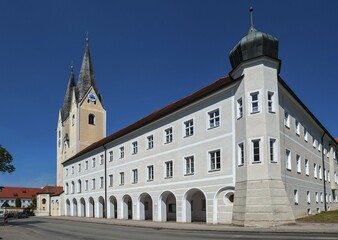 Obraz premium Kloster Indersdorf monastery, Markt Indersdorf, Upper Bavaria, Bavaria, Germany, Europe