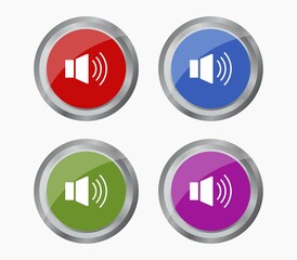 Volume button icon illustrated in vector on white background
