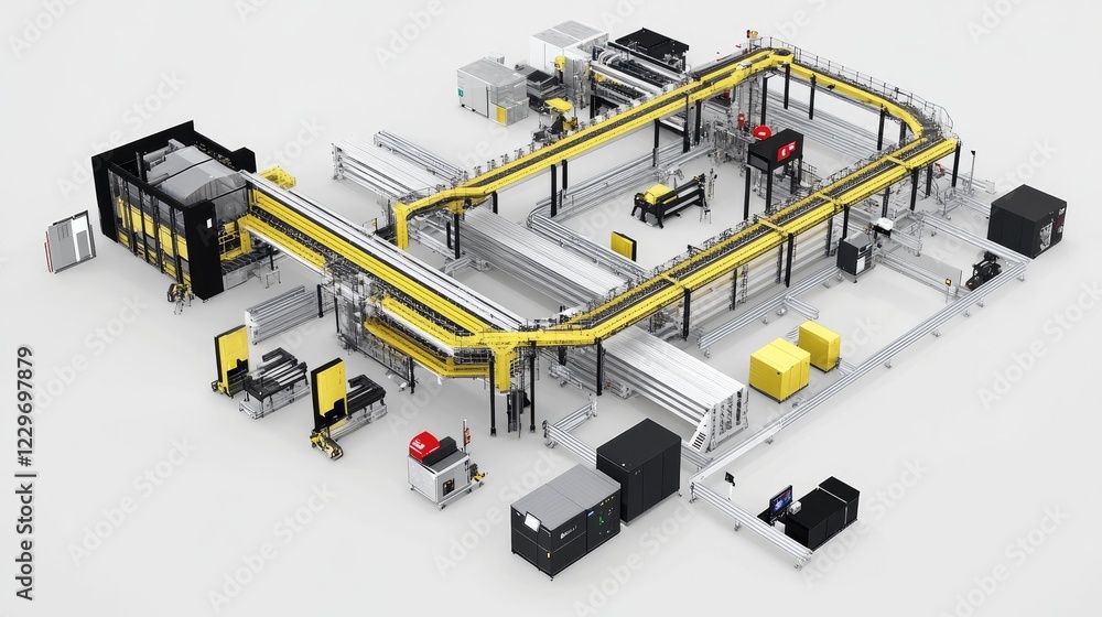 Poster a smart manufacturing system with interconnected digital interfaces, automated industrial processes,