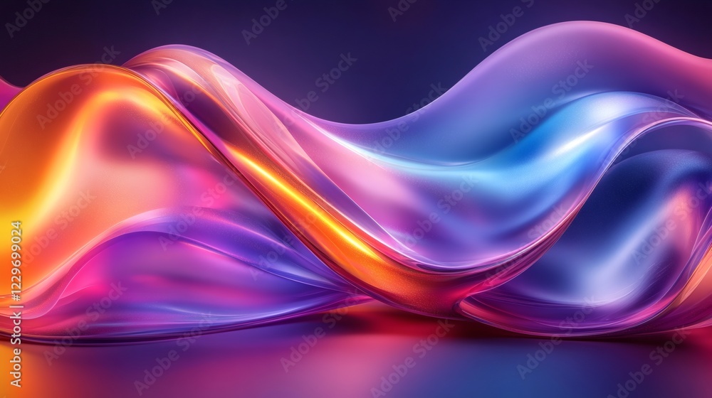 Poster futuristic 3d background smooth lines and rich color gradients forming a dynamic and modern abstract
