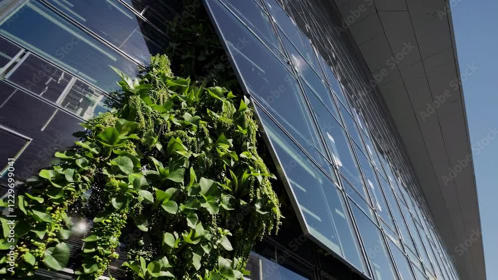 Aufkleber exploring futuristic architecture showcasing a vertical garden and innovative design features at a m