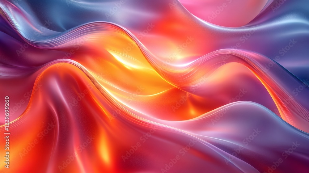 Poster futuristic 3d background smooth lines and rich color gradients forming a dynamic and modern abstract