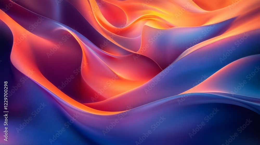 Poster futuristic 3d background smooth flowing lines and rich color gradients creating a striking abstract 