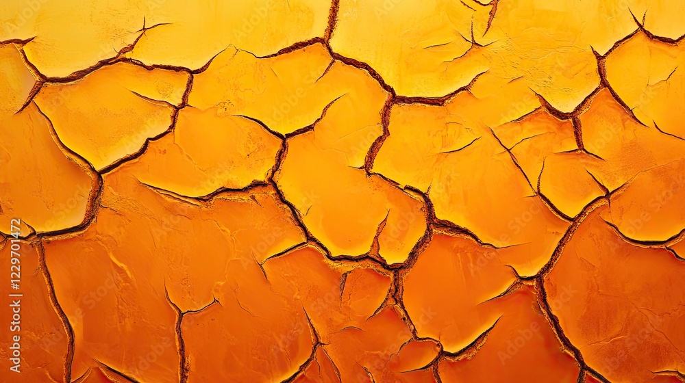 Aufkleber close-up of an oxidized metal sheet, featuring cracks and layers of orange rust, perfect for adding 